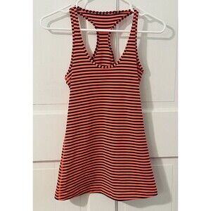 Lululemon Cool Racerback Orange Striped Tank Top